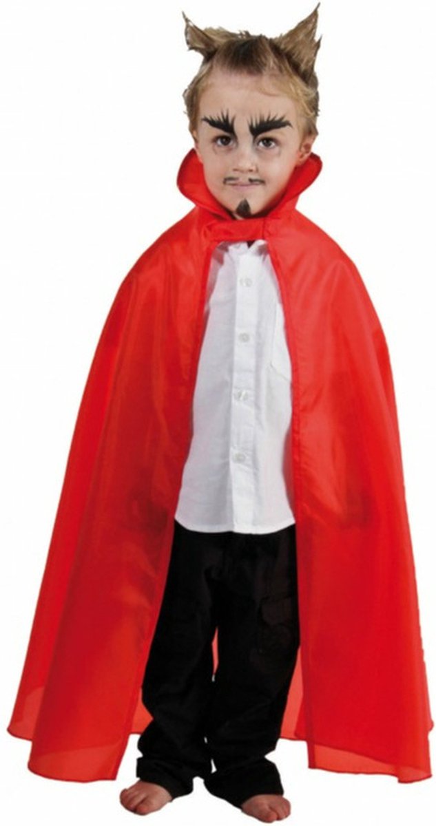 Halloween Dracula cape - voor kinderen - rood - L85 cm