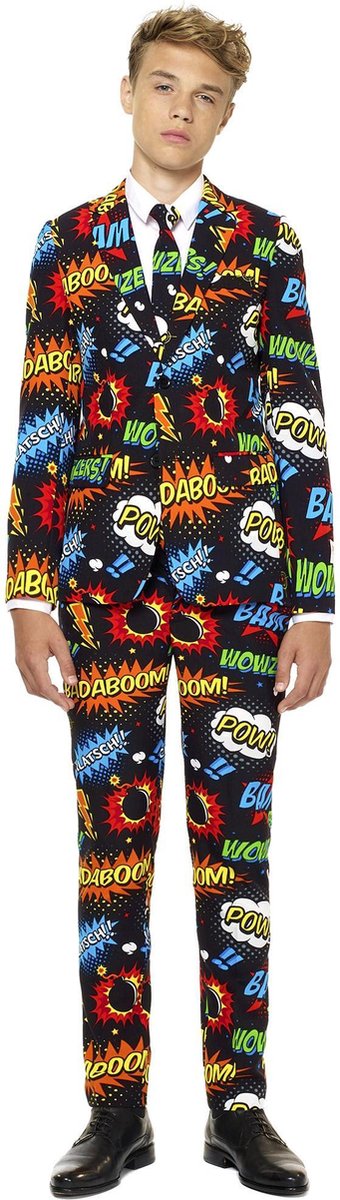 OppoSuits Badaboom - Jongens Kostuum - Gekleurd - Carnaval - Maat 134/140