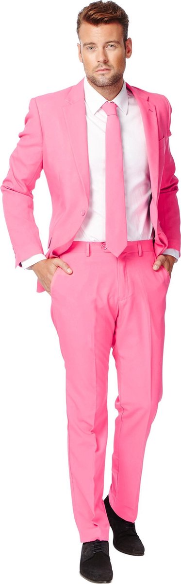 OppoSuits Mr. Pink - Heren Pak - Casual Effen Gekleurd - Roze - Maat EU 50