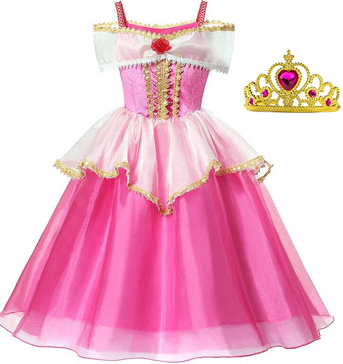 Prinsessenjurk meisje roze - maat 146/152 (150) - Verkleedkleren Meisje - Speelgoed - Roze Verkleedjurk