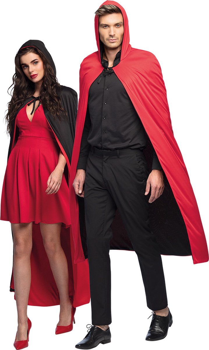 Boland - Cape Twilight zwart/rood - Volwassenen - Vampier - Halloween en Horror