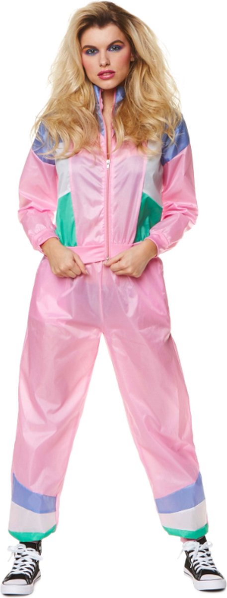 Karnival Costumes Fout Trainingspak 90's Dames Carnaval Verkleedkleren Volwassenen Carnavalskleding Dames Foute Party - Polyester - Roze - Maat XS - 2-Delig Jasje/Broek