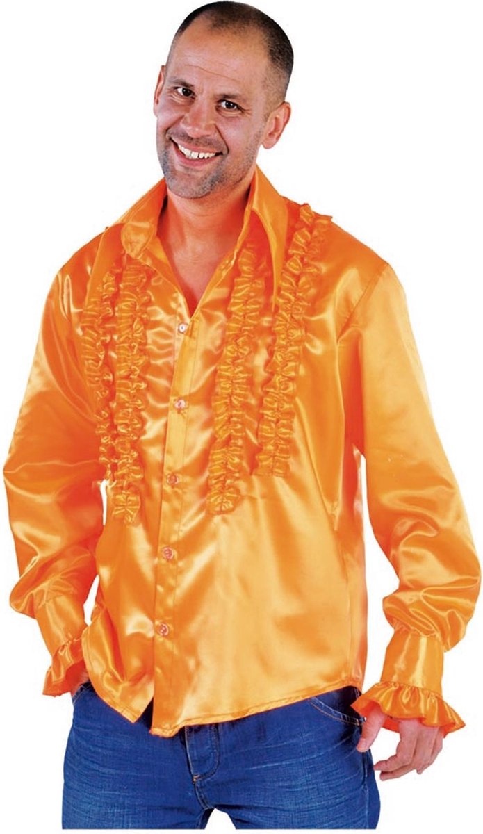 Magic By Freddy Verkleedblouse Rouches Heren Polyester Oranje Mt S