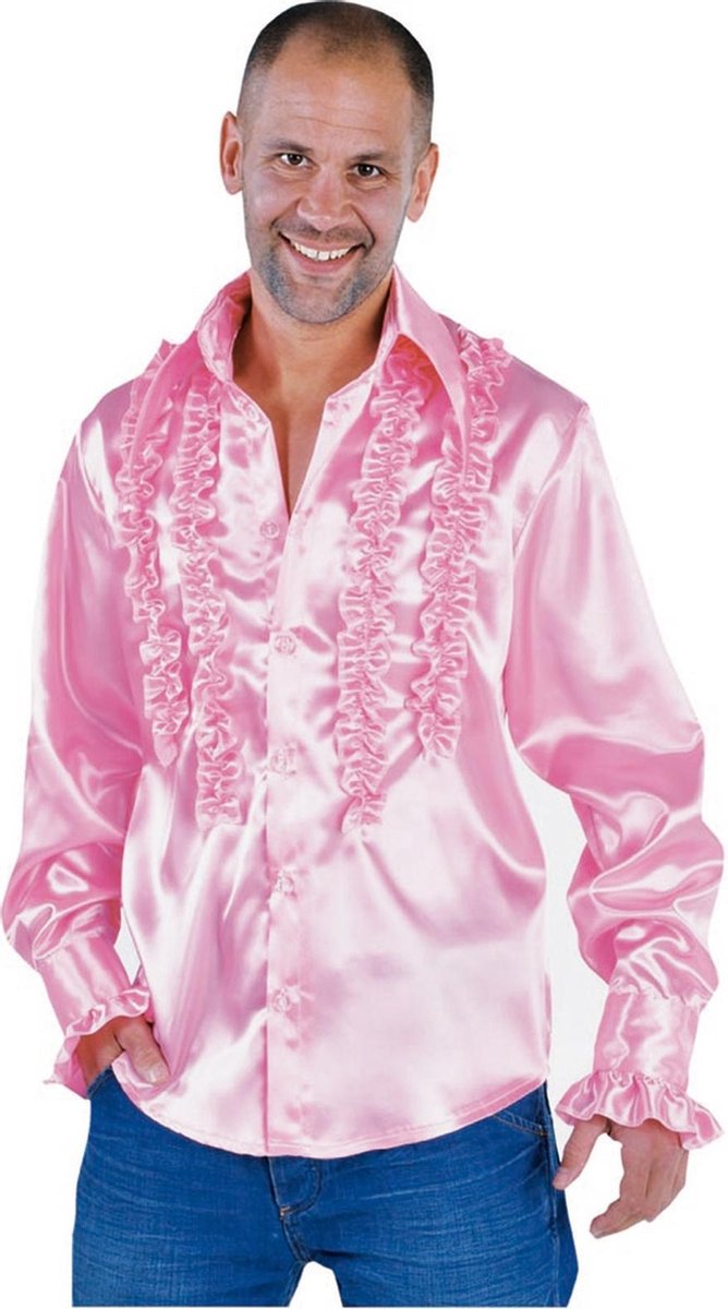 Magic By Freddy Verkleedblouse Rouches Heren Polyester Roze Mt S