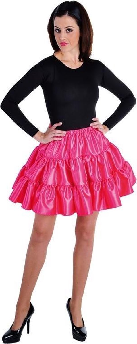 Magic By Freddy's - Rock & Roll Kostuum - Rock Around The Clock Volangen Rok Roze Vrouw - Roze - Small - Carnavalskleding - Verkleedkleding