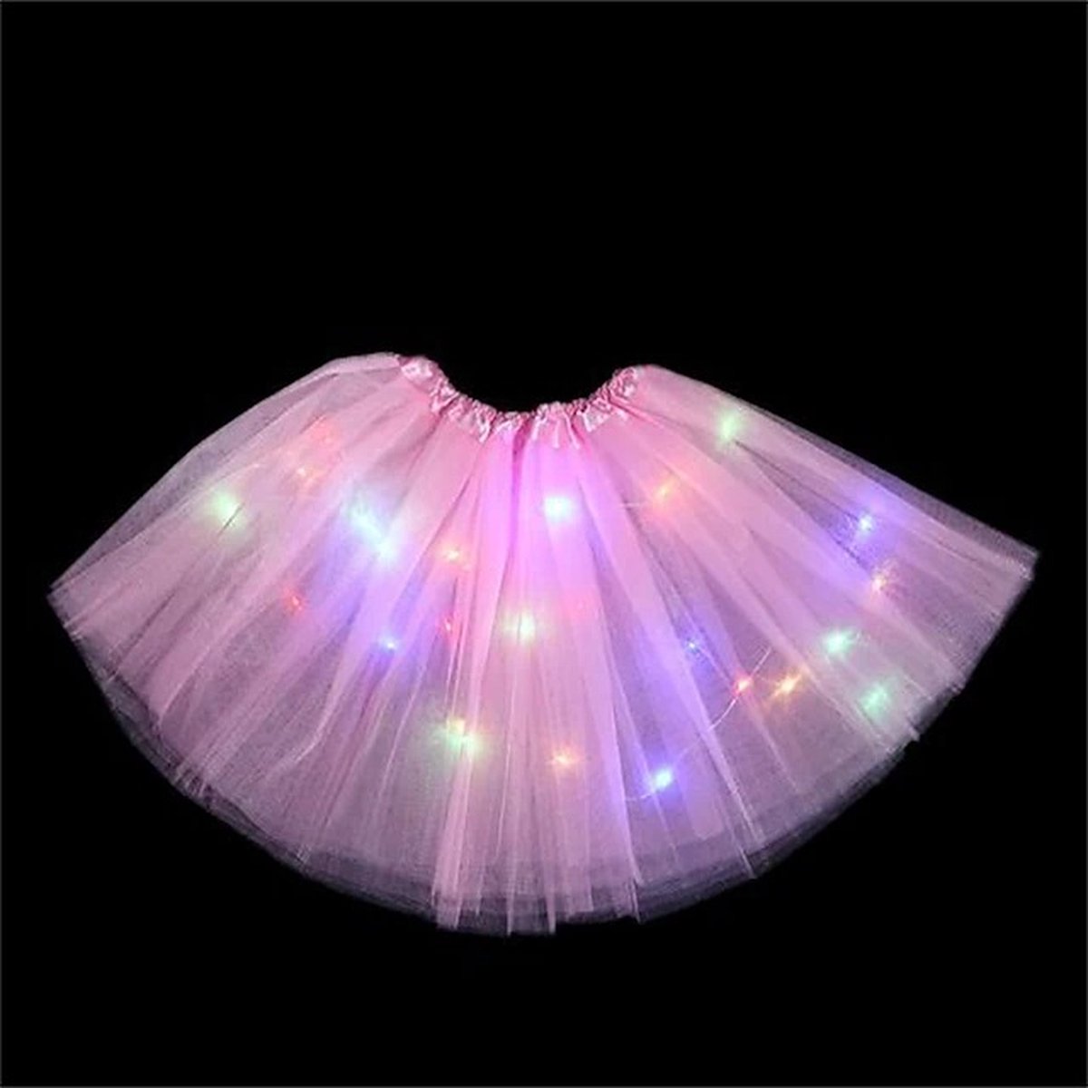 Meisjes Tutu met led verlichting licht roze - 4 tot 7 jaar - Verkleedjurkje - Carnaval - Feest