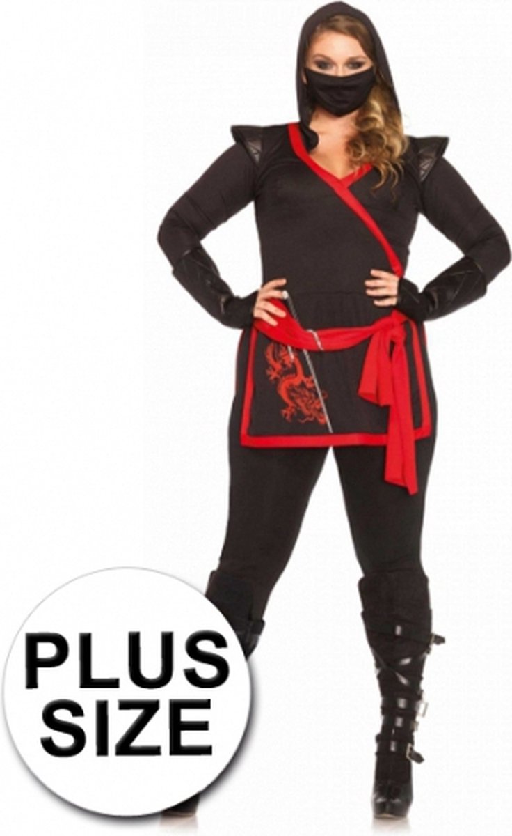 Ninja kostuum voor dames grote maten Xl/2xl