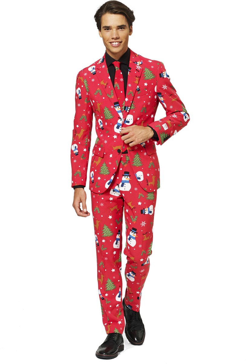 OppoSuits Christmaster - Heren Kostuum - Rood - Kerstpak - Maat 50