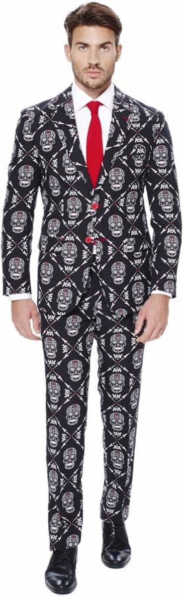 OppoSuits Haunting Hombre - Heren Pak - Halloween Kostuum - Zwart - Maat EU 52