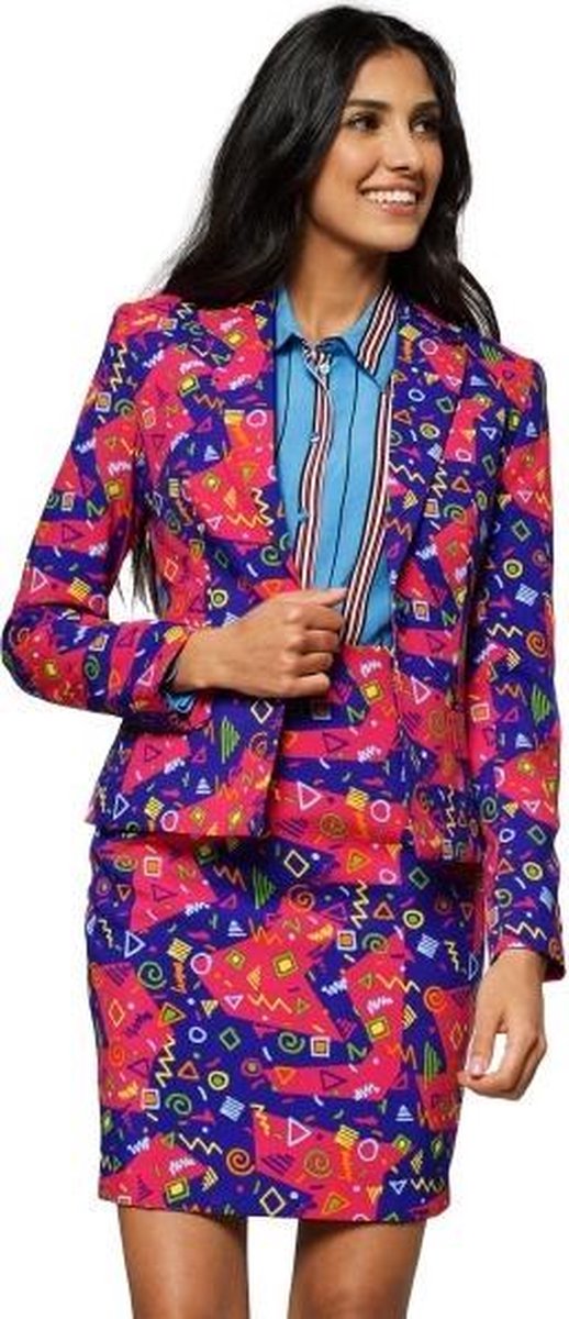 OppoSuits The Fresh Princess - Dames Pak met Rok - Retro 90s Kostuum - Carnaval - Gekleurd- Maat EU 36