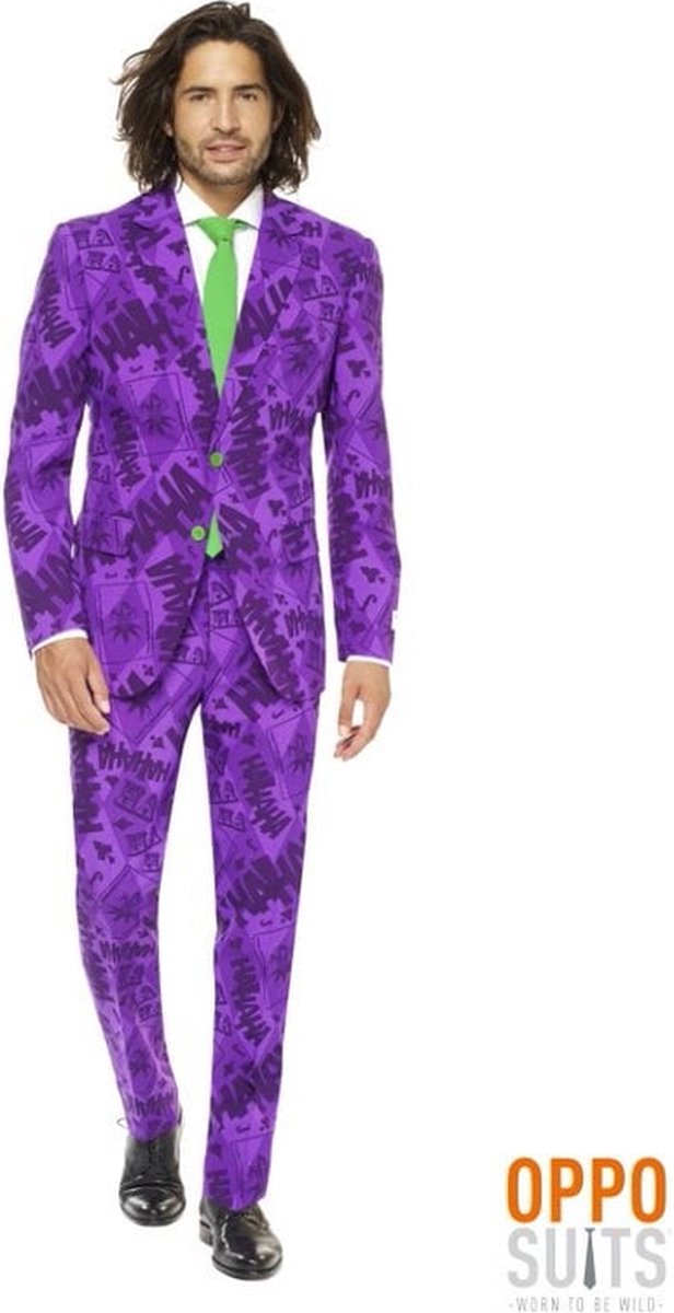 OppoSuits The Joker™ - Mannen Kostuum - Paars - Carnaval - Maat 52