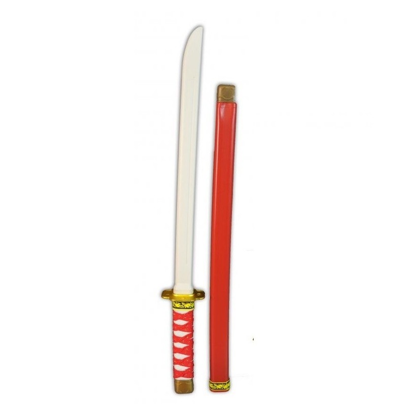 Plastic rood/goud ninja/ samurai zwaard 60 cm