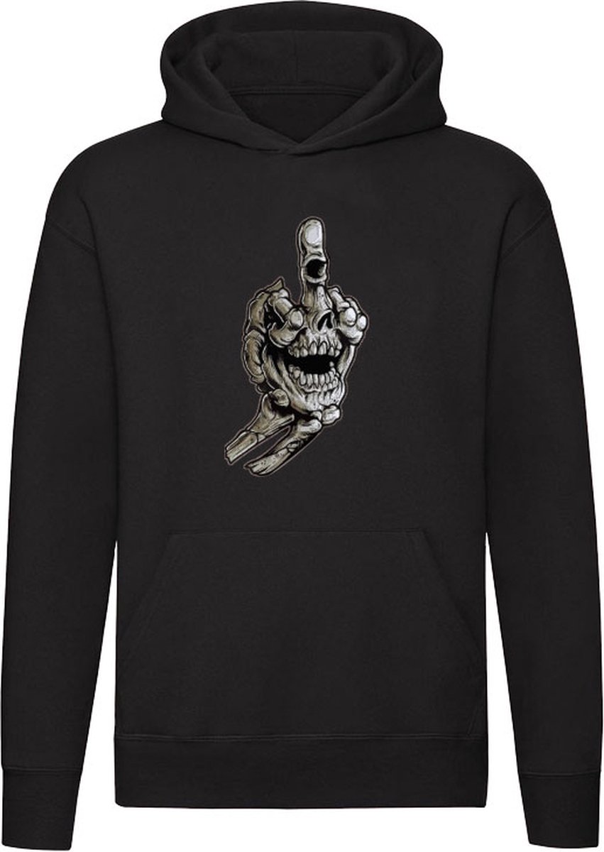 Skelet Schedel Handgebaar Hoodie - botten - vinger - horror - halloween - cadeau - unisex - trui - sweater - capuchon