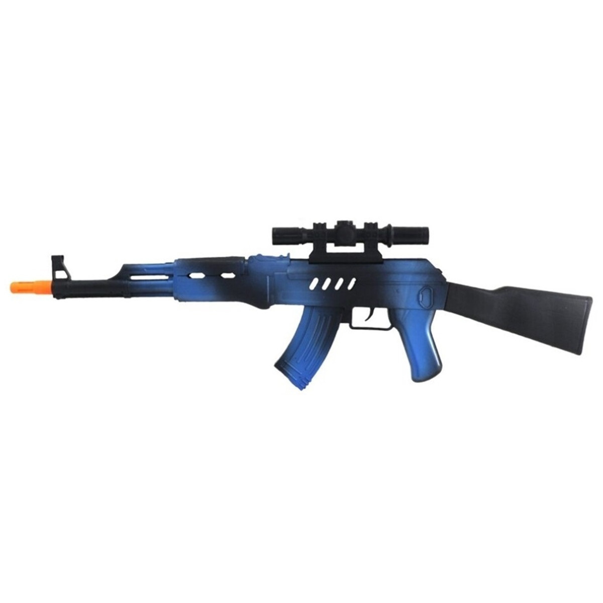 Verkleed speelgoed Politie/soldaten geweer - machinegeweer - zwart/blauw - plastic - 69 cm -