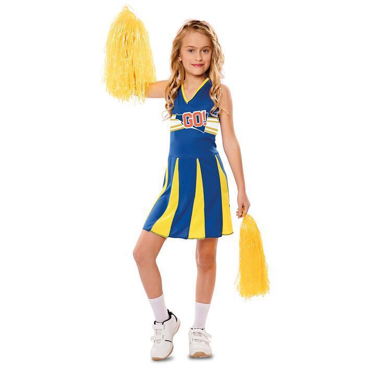 Witbaard Verkleedjurk Cheerleader Meisjes Blauw Maat 140/155