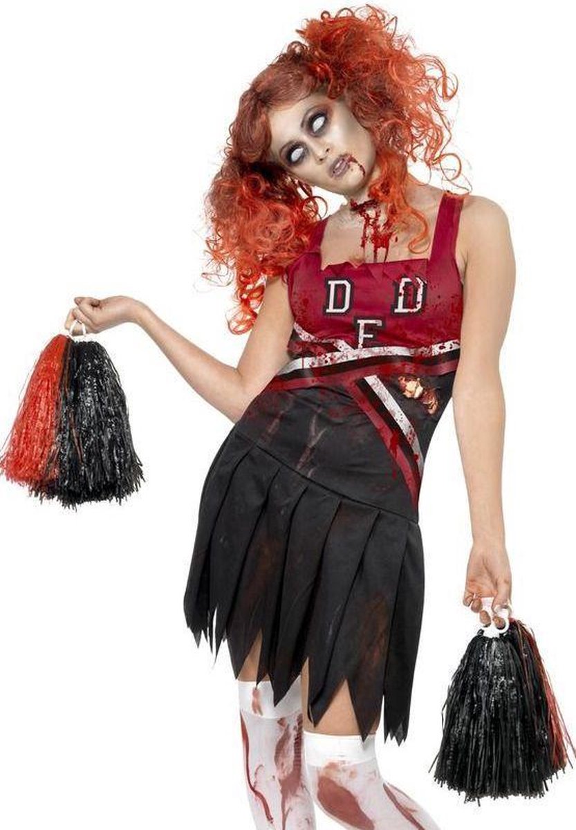 Zombie Cheerleader kostuum voor dames Halloween outfit - Verkleedkleding - Medium