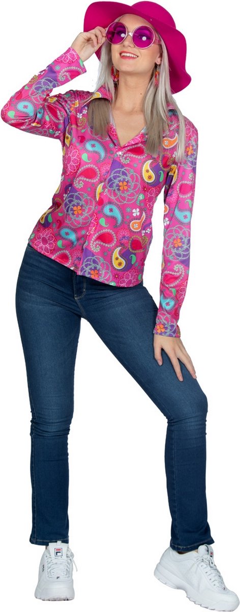 Hippie Blouse Daisy Roze Dames - Maat 40