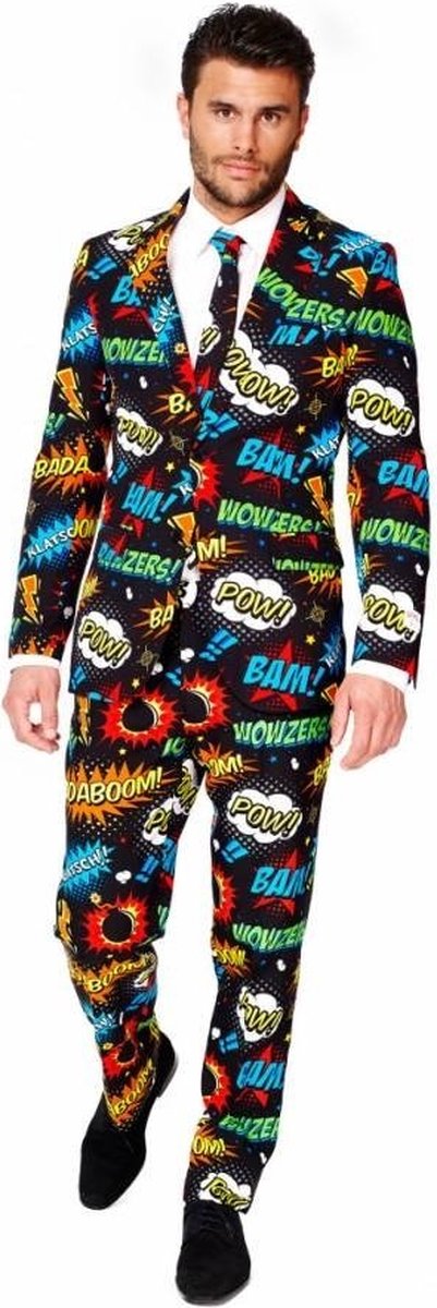 OppoSuits Badaboom - Mannen Carnavals Kostuum - Gekleurd - Maat 58