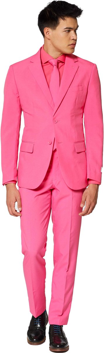 OppoSuits Mr. Pink - Heren Pak - Casual Effen Gekleurd - Roze - Maat EU 56