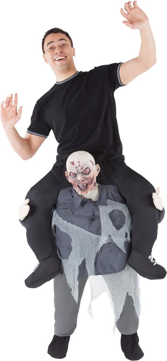 Carnaval Kostuum - Zombie - Onesize - Carnaval Pak - Halloween Kostuum - Halloween Pak - Feestkleding - Carnaval - Volwassenen - Carnavalskostuum Heren - Piggyback