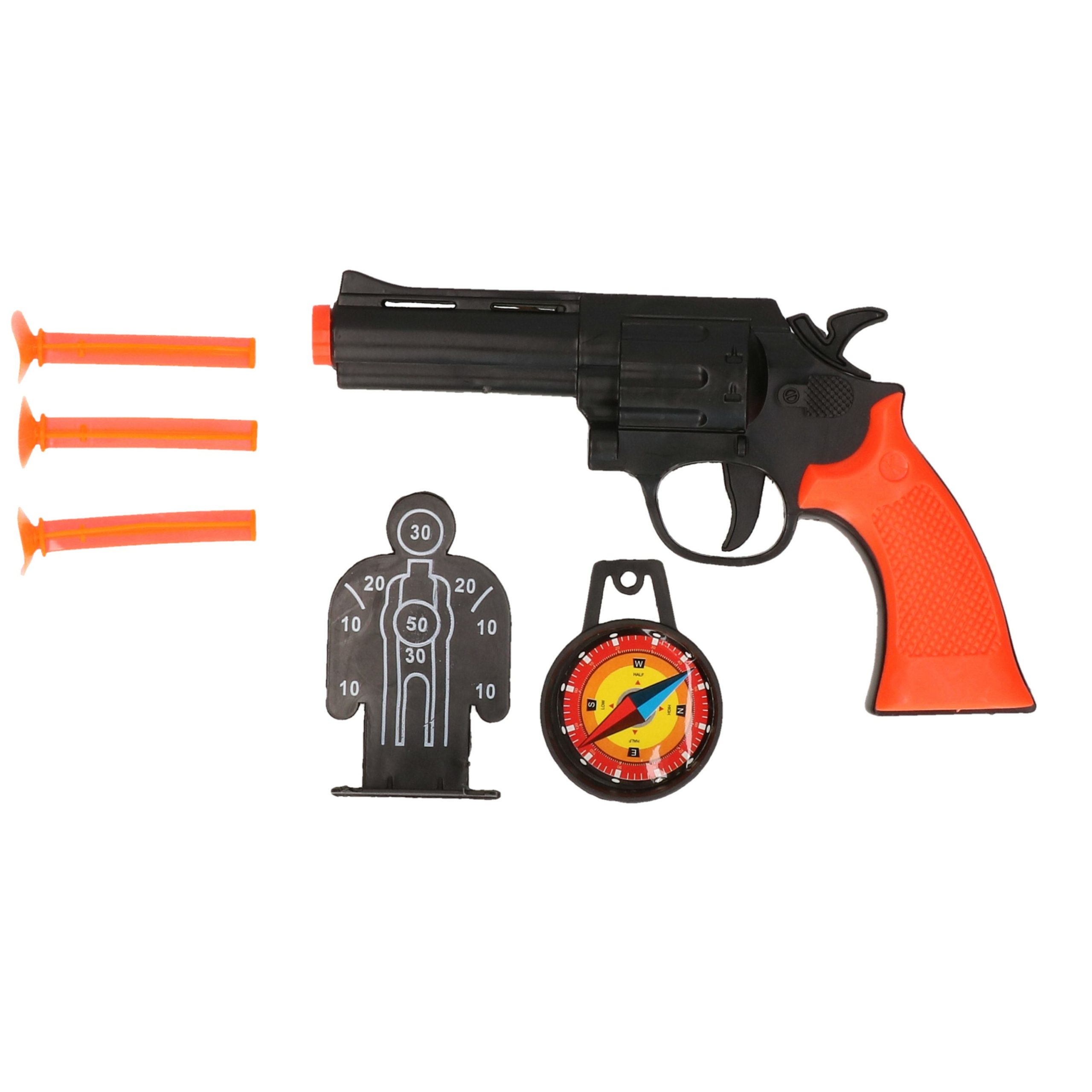 Jonotoys Politie speelgoed pistool en accessoires - kind - verkleed rollenspel - plastic - 15 cm -