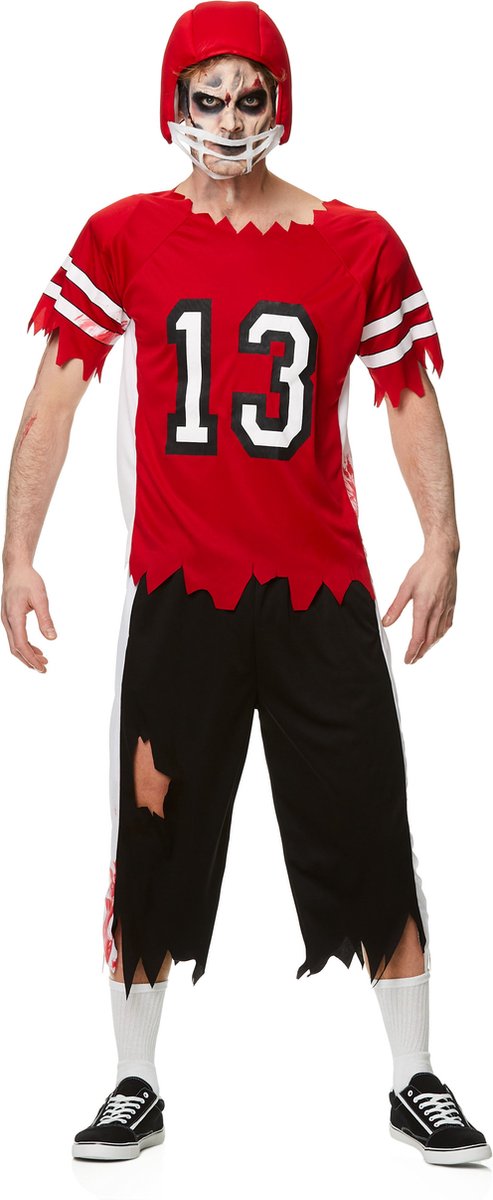 Karnival Costumes Rugby Zombie 3- delig Halloween Kostuum Heren Halloween Kostuum Volwassenen Carnavalskleding Heren Carnaval - Polyester - Maat L - 3-Delig Top/Broek/Helmet