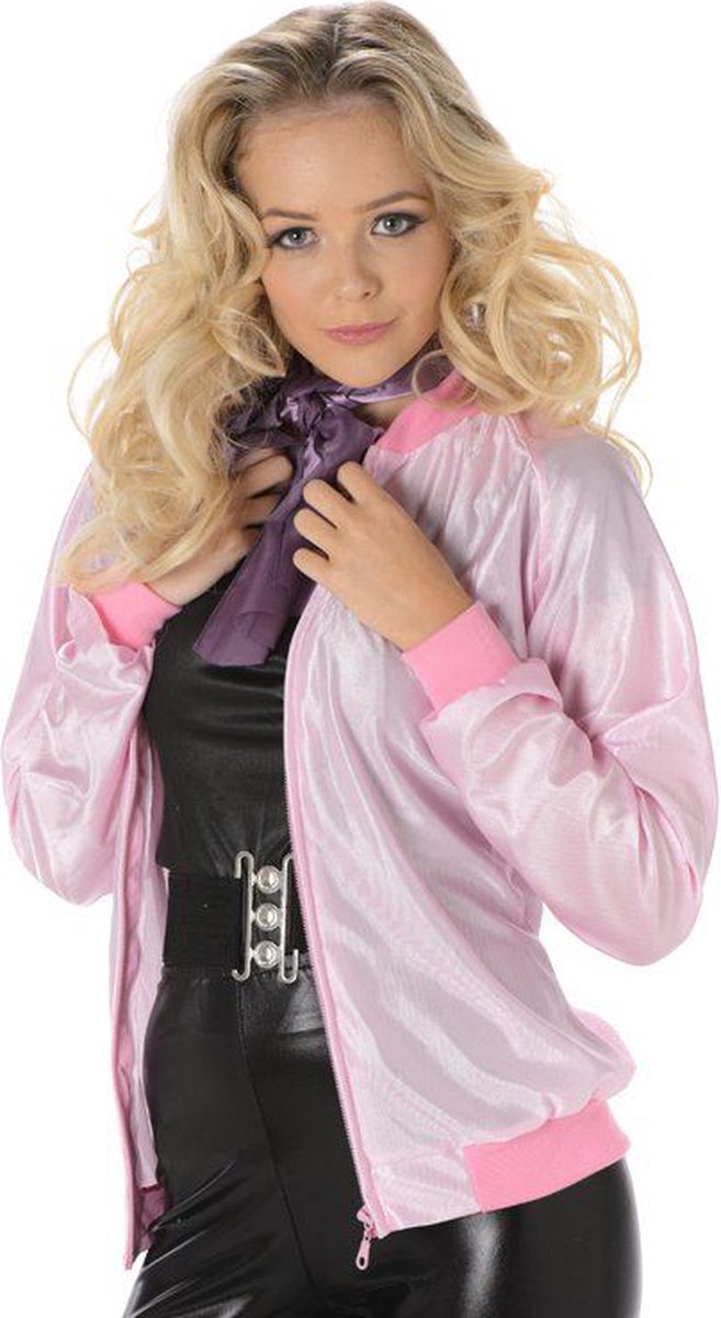 Karnival Costumes Verkleedkleding Stoer Pink Lady Jasje Sandy Carnavalskleding Dames Carnaval Foute Party '80's '90's - Polyester - Roze - Maat XL - 1-Delig Jas