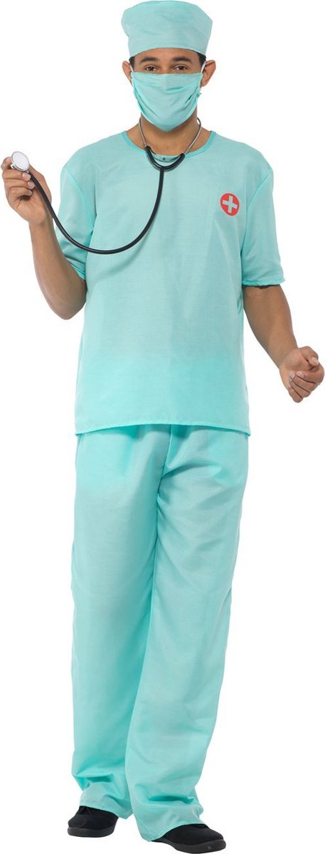 Karnival Costumes Verkleedpak Dokter Kostuum Heren Chirurg Kostuum Heren Carnavalskleding Heren - Polyester - Blauw 5-delig - Mt L