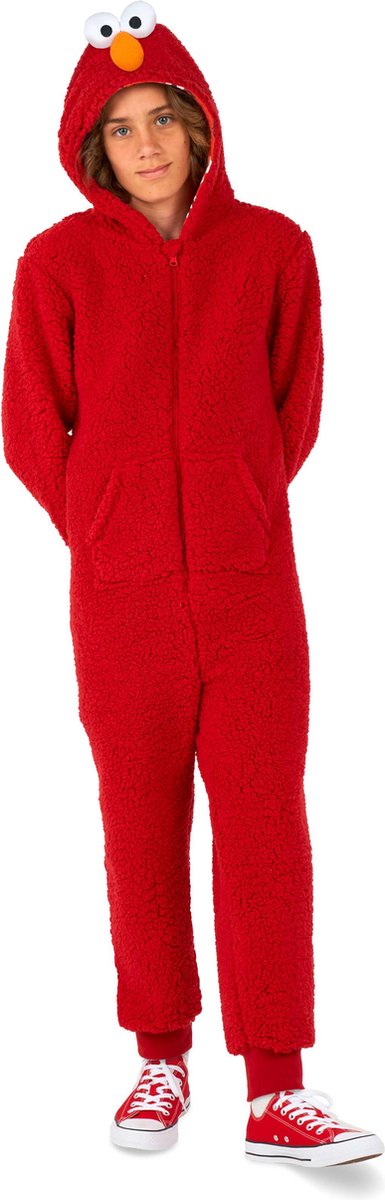 OppoSuits Elmo Kids Onesie - Sesamstraat Huispak - Kinder Kleding voor Elmo Outfit - Canaval - Rood - Maat: L - 134/140 - 146/152 - 10-12 Jaar