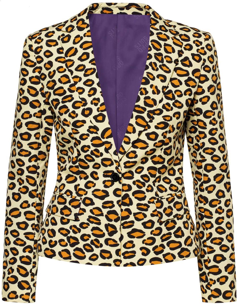 OppoSuits Lady Jag - Dames Blazer - Stijlvolle Dames Colbert - Carnaval, Halloween en Meer - Panter Print - Maat: EU 34