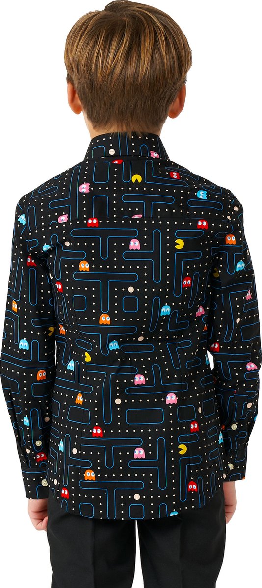 OppoSuits SHIRT LS PAC-MAN Boys - Kids Overhemd - PAC-MAN Overhemd - Carnaval - Zwart - Maat 4 Jaar