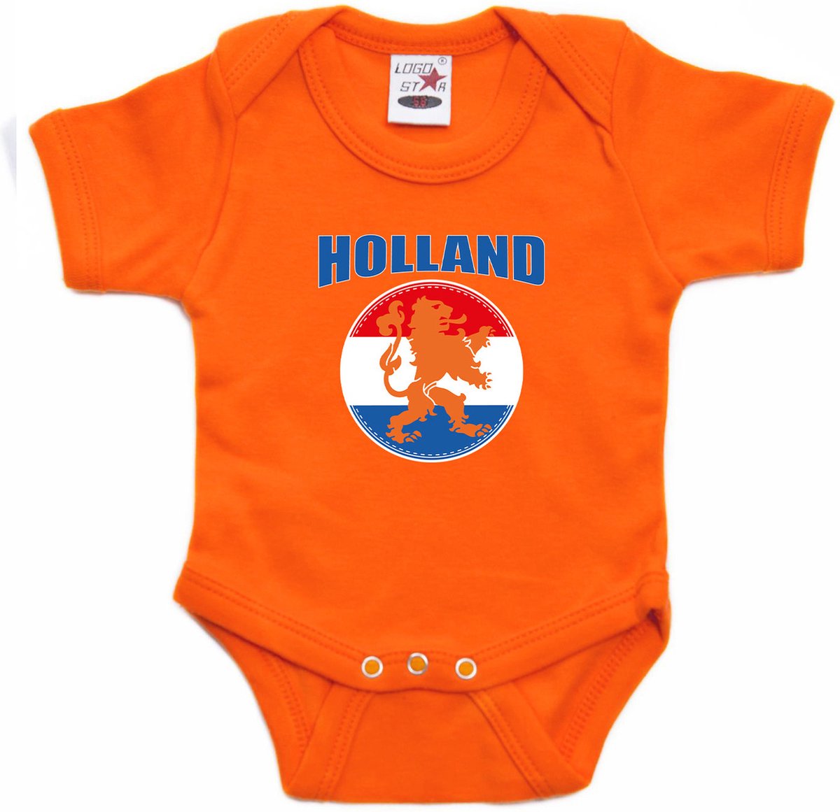 Oranje fan romper voor babys - Holland met oranje leeuw - Nederland supporter - Koningsdag / EK / WK romper / outfit 56