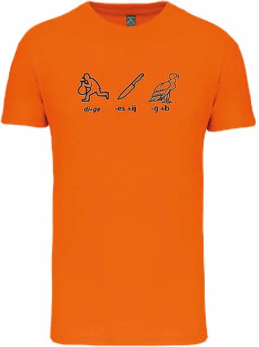 Rebusshirt Geef mij bier oranje XS