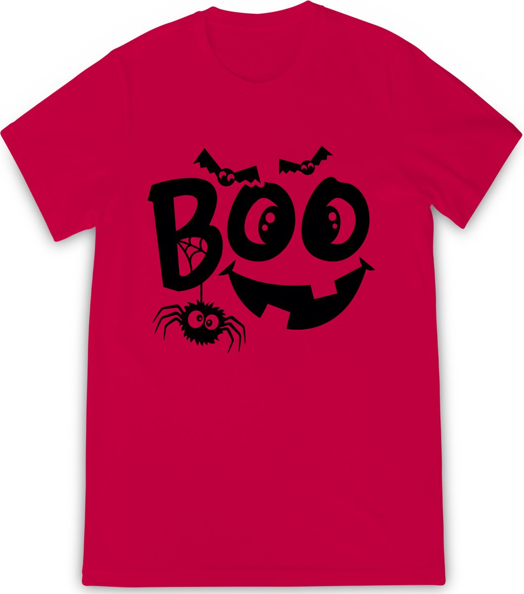 Russell - Jongens Meisjes T shirt Halloween - Rood - Maat 92