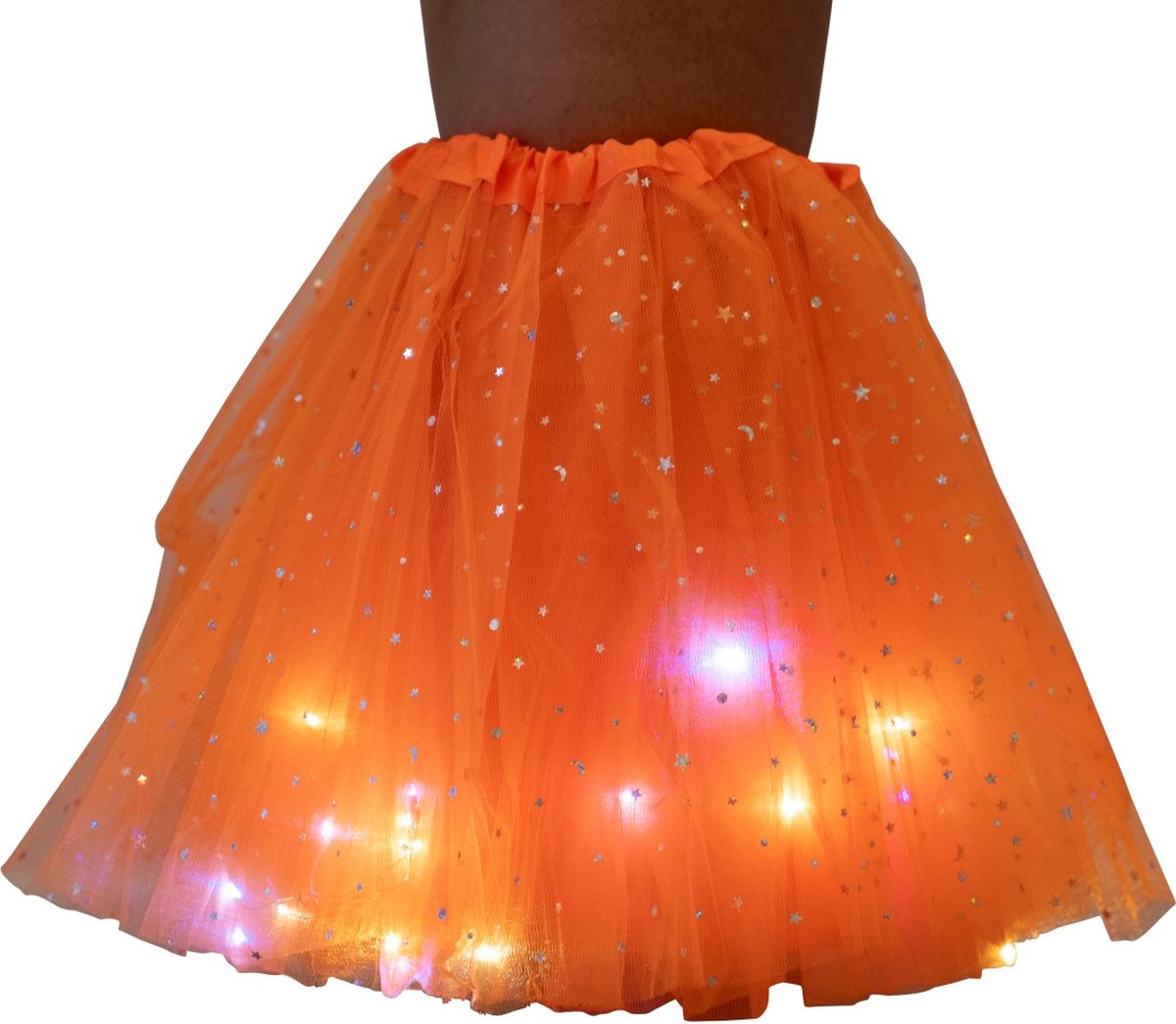 Tutu - Kinder petticoat - Met gekleurde lichtjes - Oranje - Ballet rokje - Koningsdag - Koningsspelen - Nederland - Voetbal