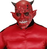 Duivel masker met hoorntjes voor volwassenen Halloween - Verkleedmasker - One size
