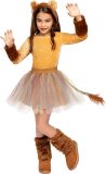 FUNIDELIA Leeuwen kostuum voor meisjes - Leeuwenpak - Maat: 107 - 113 cm - Bruin