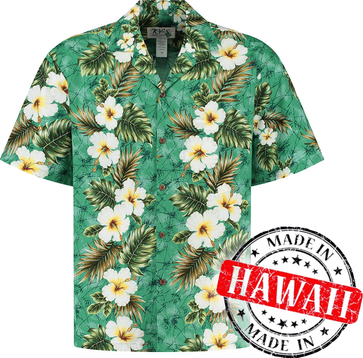 Hawaii Blouse Mannen - Shirt - Hemd - 100% Katoen - Overhemd Heren Korte Mouw - Made in Hawaii "Tiki Tropics" Maat XXXL