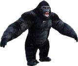 KIMU Mega Opblaasbare Mascotte Gorilla Zwart - 2.6 Meter King Kong Kostuum Opblaasbaar Pak - Groot Apenpak Opblaaspak - Opblaas Zwarte Aap Festival