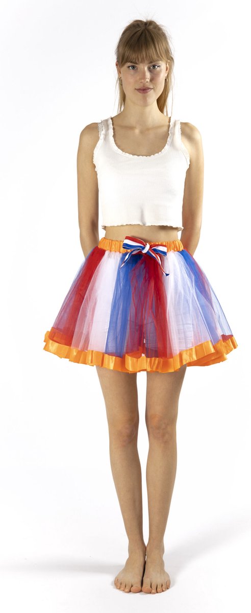 KIMU Tutu Rood Wit Blauw Petticoat - Maat 110 116 122 128 134 140 - Tule Rokje Rok - Kinder Pakje Meisje Nederlandse Vlag Holland EK WK Festival