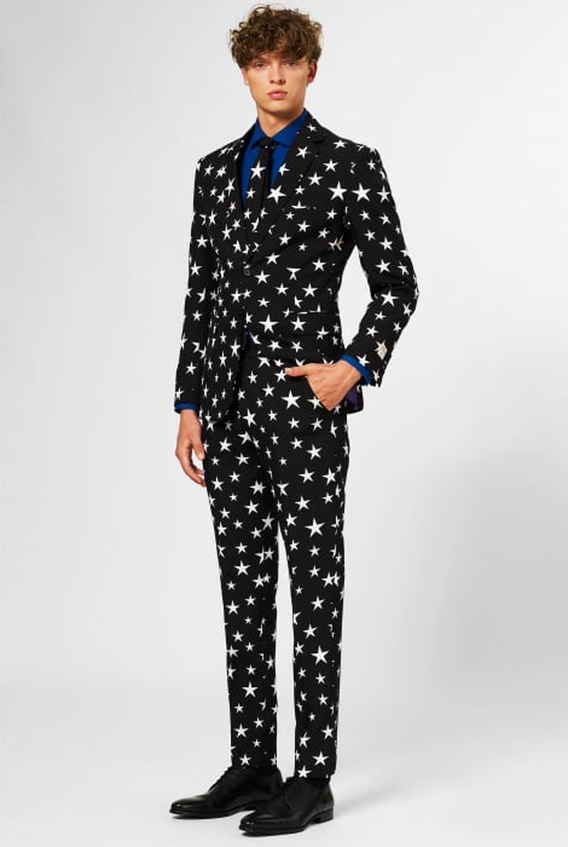 OppoSuits Starstruck - Mannen Kostuum - Zwart - Feest - Maat 56