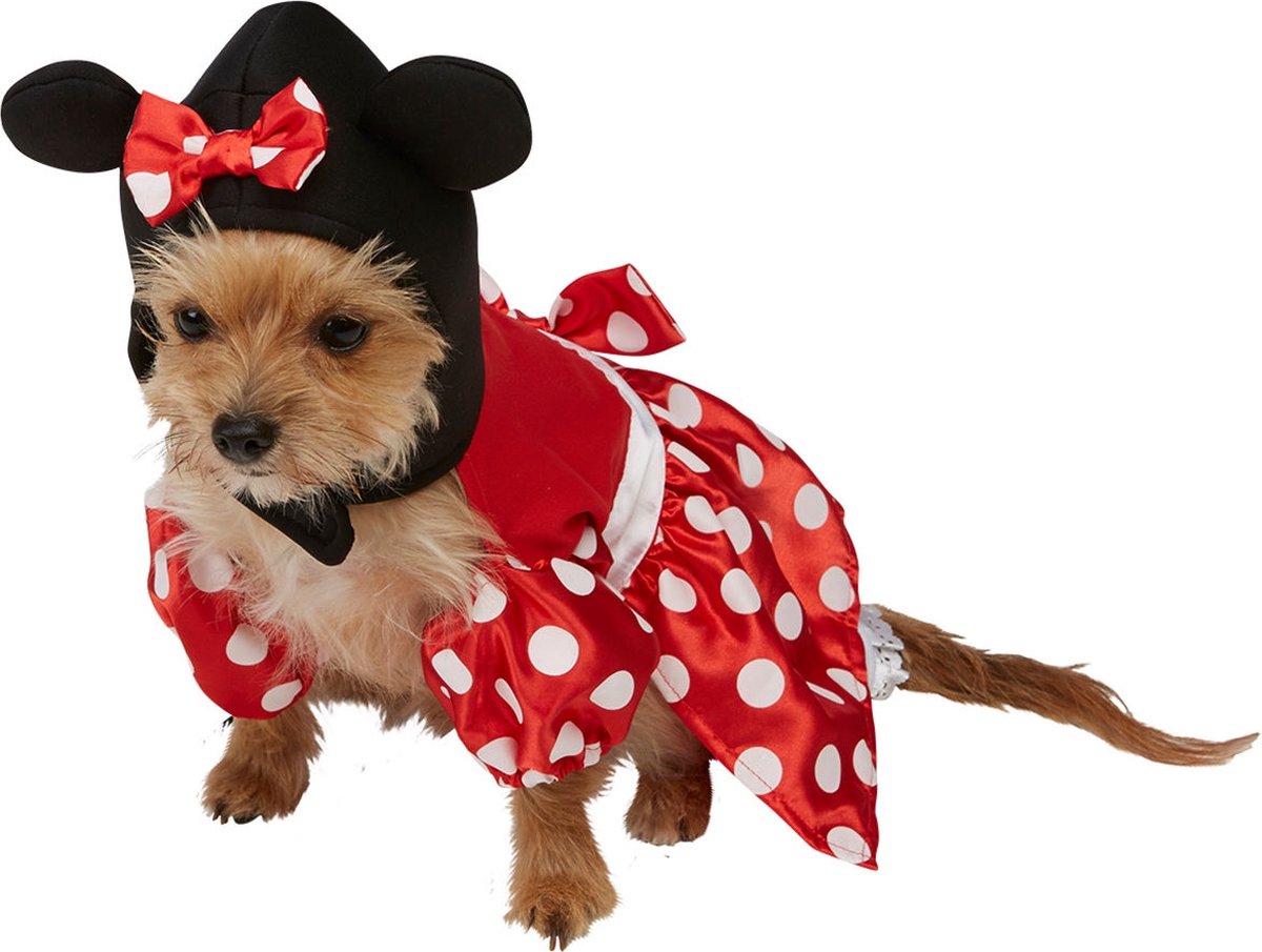 Rubies - Mickey & Minnie Mouse Kostuum - Minnie Mouse Voor Kleine Honden Kostuum - rood,wit / beige - Small - Carnavalskleding - Verkleedkleding
