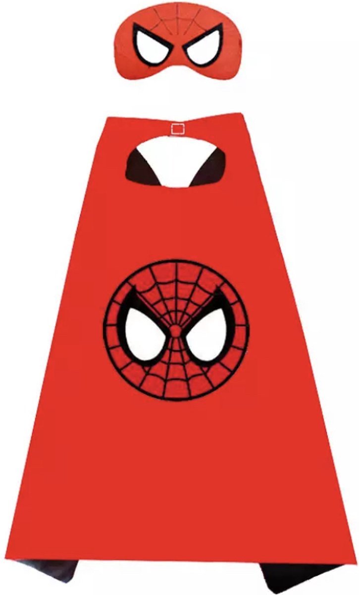 Spiderhelden Verkleedpak - Superhelden Pak Web - Cape en Masker - Verkleedkleren Kind - Spin - Spider - Jongen Meisje - Verkleedkleding - Man - Kostuum - Halloween - Carnaval - Spiderheld - Cosplay - Verkleden - Kinderfeestje - Superheldenfeest