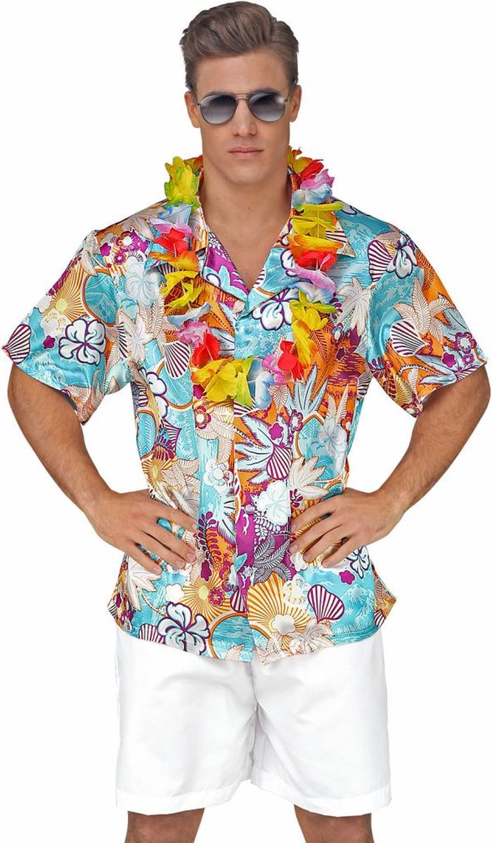 Widmann - Hawaii & Carribean & Tropisch Kostuum - Hawaii Shirt Koele Magnum Man - Multicolor - Large - Carnavalskleding - Verkleedkleding