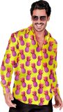 Widmann - Hawaii & Carribean & Tropisch Kostuum - Tropical Fruit Party Beach Overhemd Man - Geel - Small / Medium - Carnavalskleding - Verkleedkleding