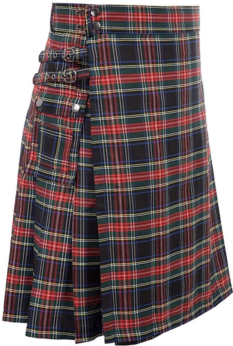 WiseGoods Luxe Schotse Kilt - Heren Carnaval - Halloween Verkleedkleren Mannen - Kleding Kostuum - Verkleden - Cadeau - L/XL Rood