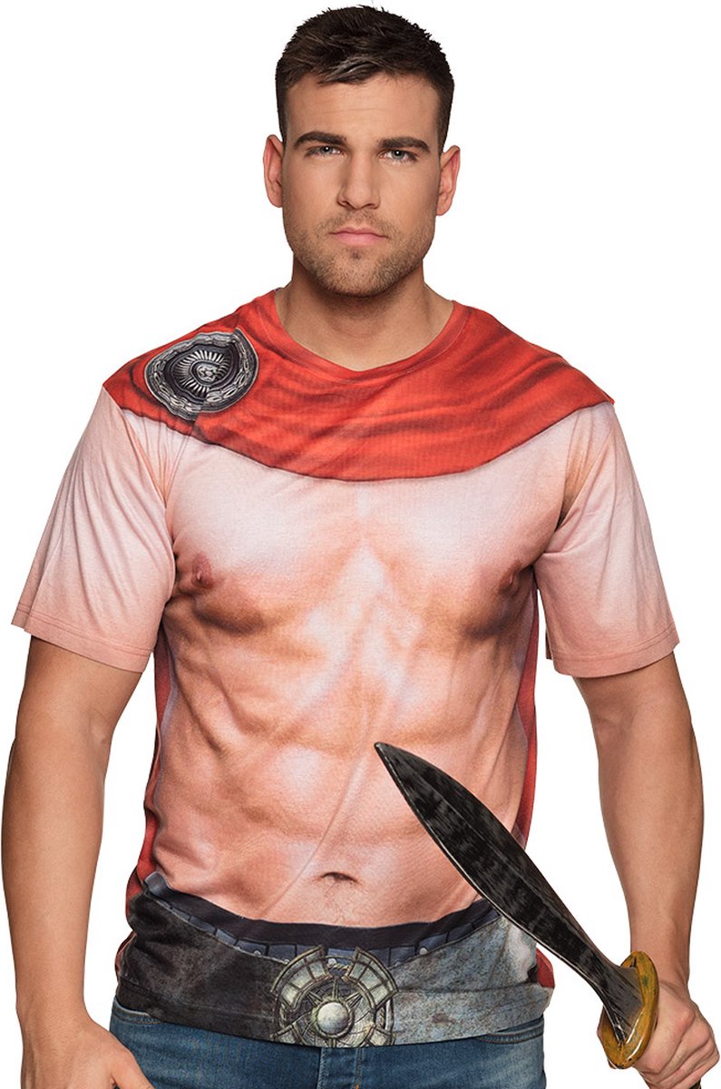 Boland - Fotorealistisch shirt Spartaan (L) - Volwassenen - Gladiator - Griekse en Romeinse Oudheid