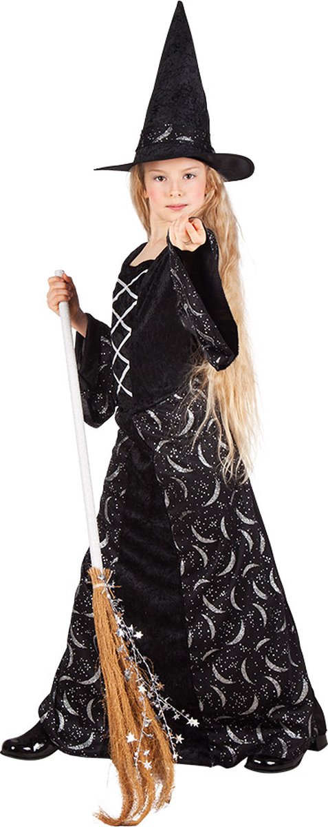 Boland - Kostuum Midnight witch (7-9 jr) - Kinderen - Heks - Halloween verkleedkleding - Heks