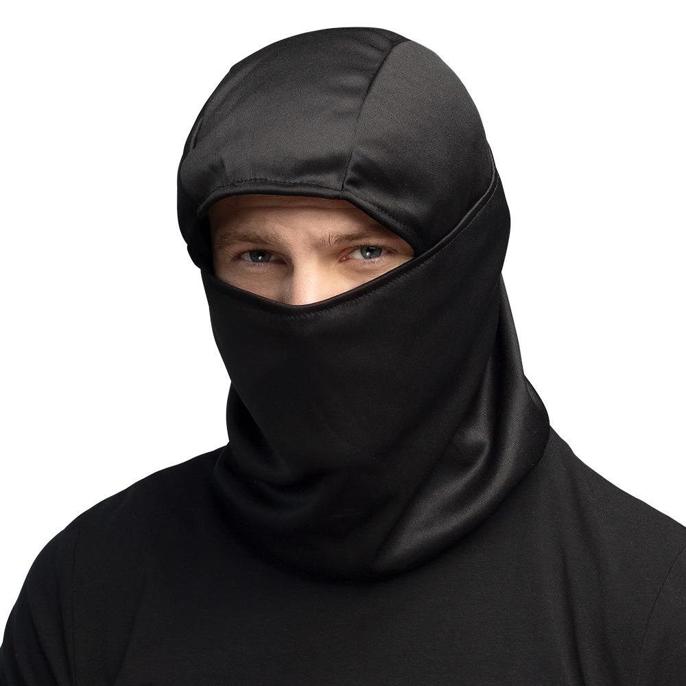 Boland party Verkleed speelgoed hoed/kap - Ninja outfit - zwart - voor volwassenen -