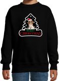 Dieren kersttrui spaniel zwart kinderen - Foute honden kerstsweater jongen/ meisjes - Kerst outfit dieren liefhebber 110/116